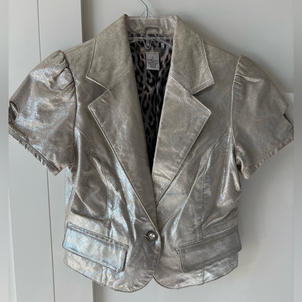 Silver Leather Blazer